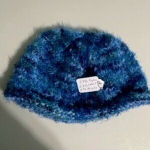 Handmade crochet blue tone cap